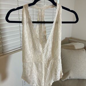 Free People Ivory Lace Bodysuit